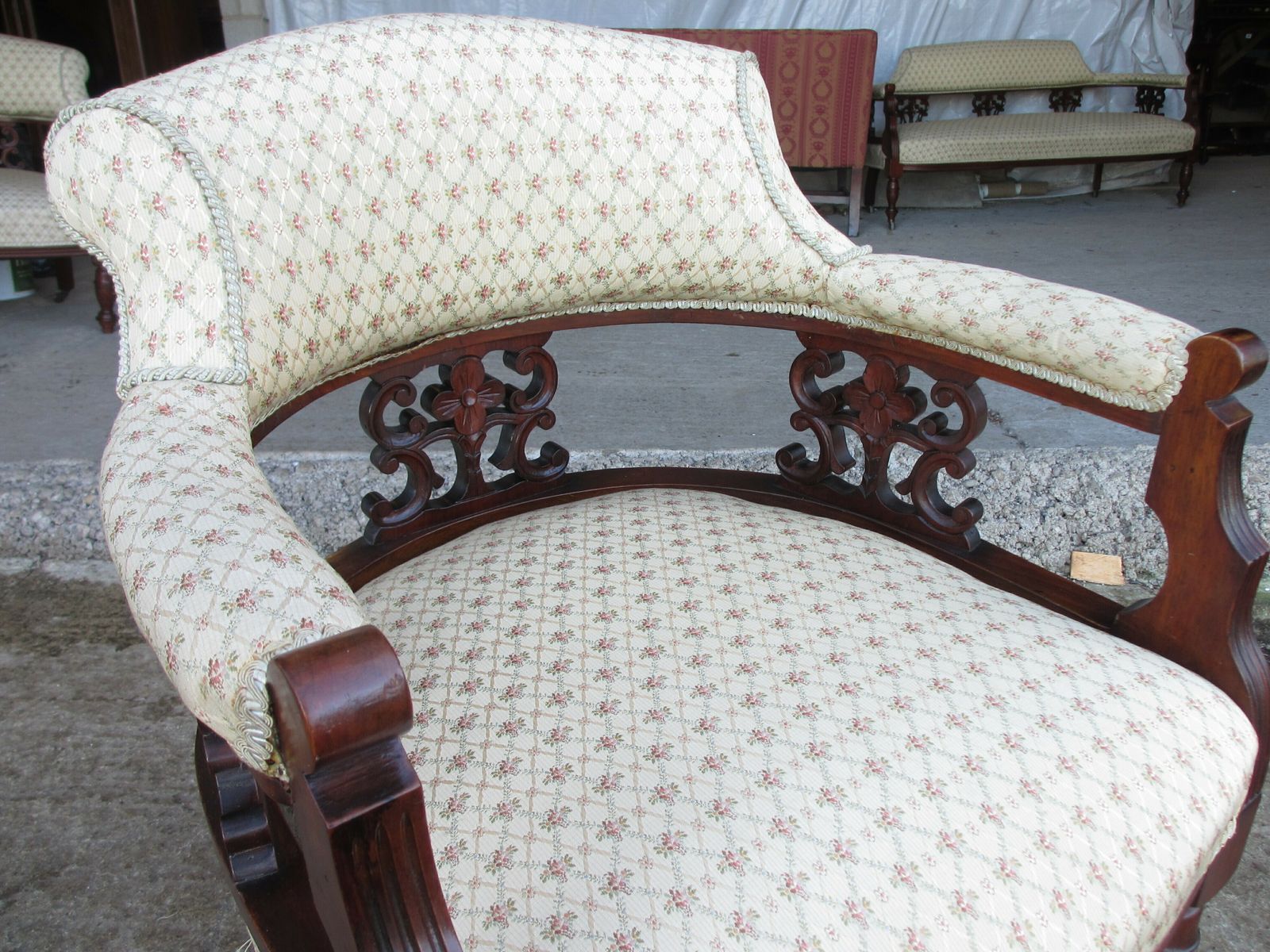 Superbvictorian Mahogany Upholstered 5 Piece Parlour Suite photo vinterior