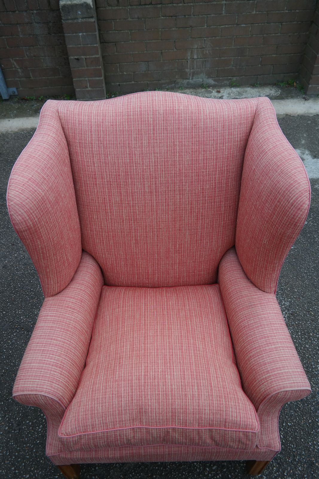 4500.0 Howard And Sons Duke Wing Club Library Armchair Salmon Waffle Fabric photo
