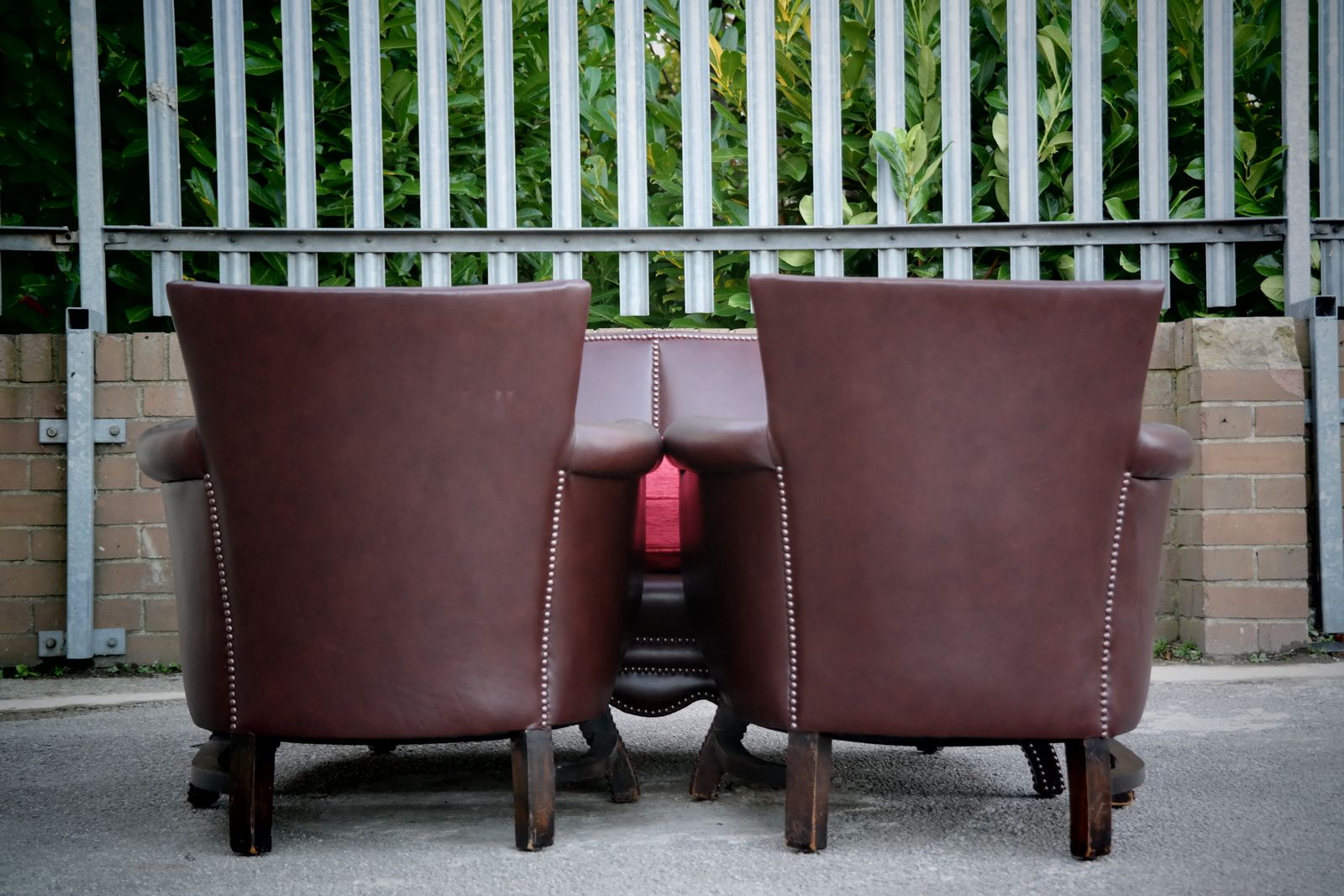 5000.0 Otto Schultz Boet Leather Cigar Club Sofa Set 2 Seater 2 Armchairs Brown photo