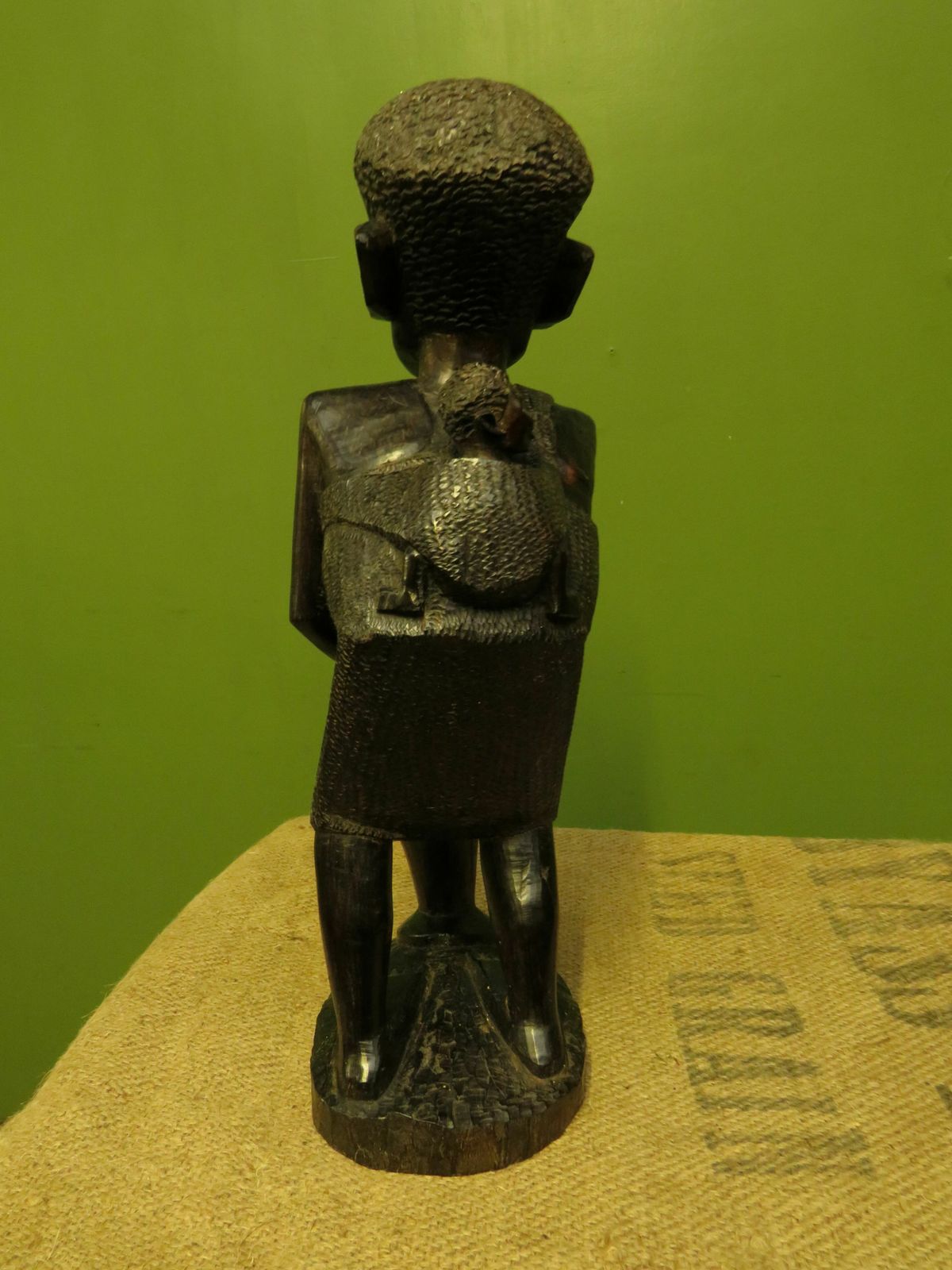 photo for sale African Carved Ebony Figure Of Mother & Child