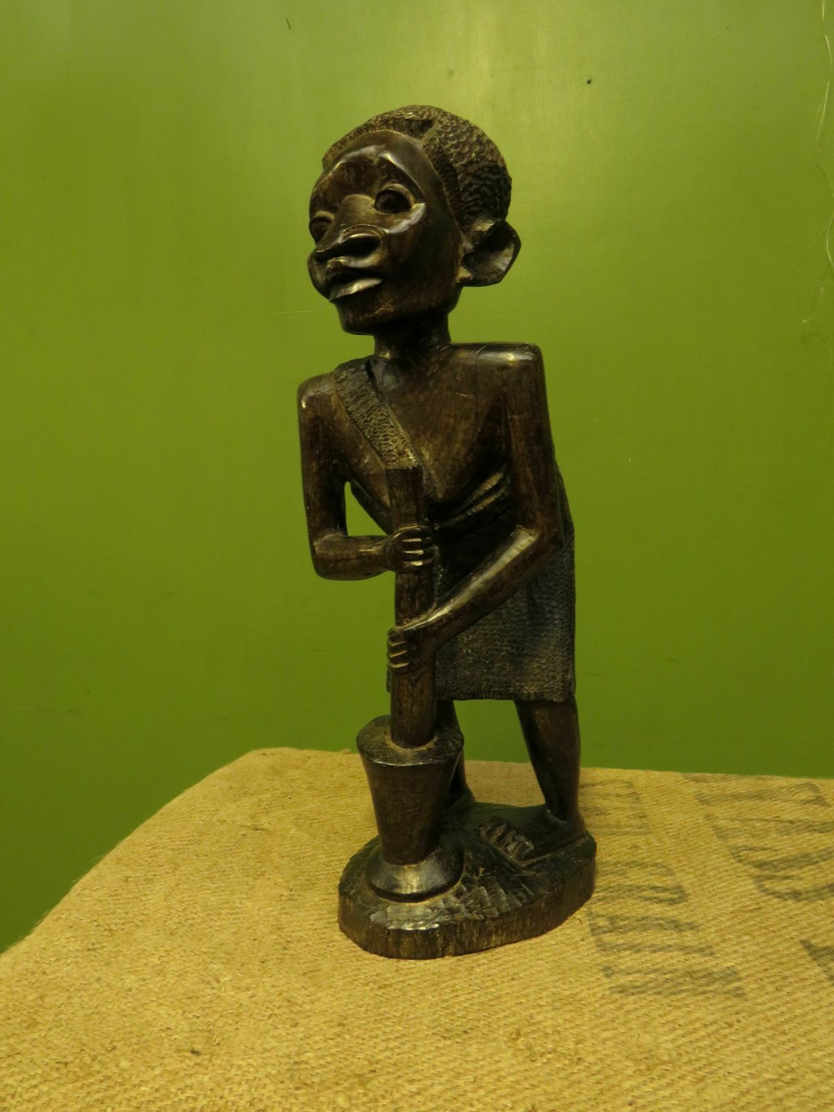 African Carved Ebony Figure Of Mother & Child