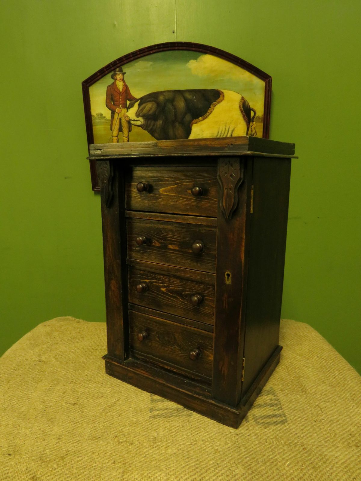 Antique Miniature Apprentice Piece Wellington Chest photo 325.0