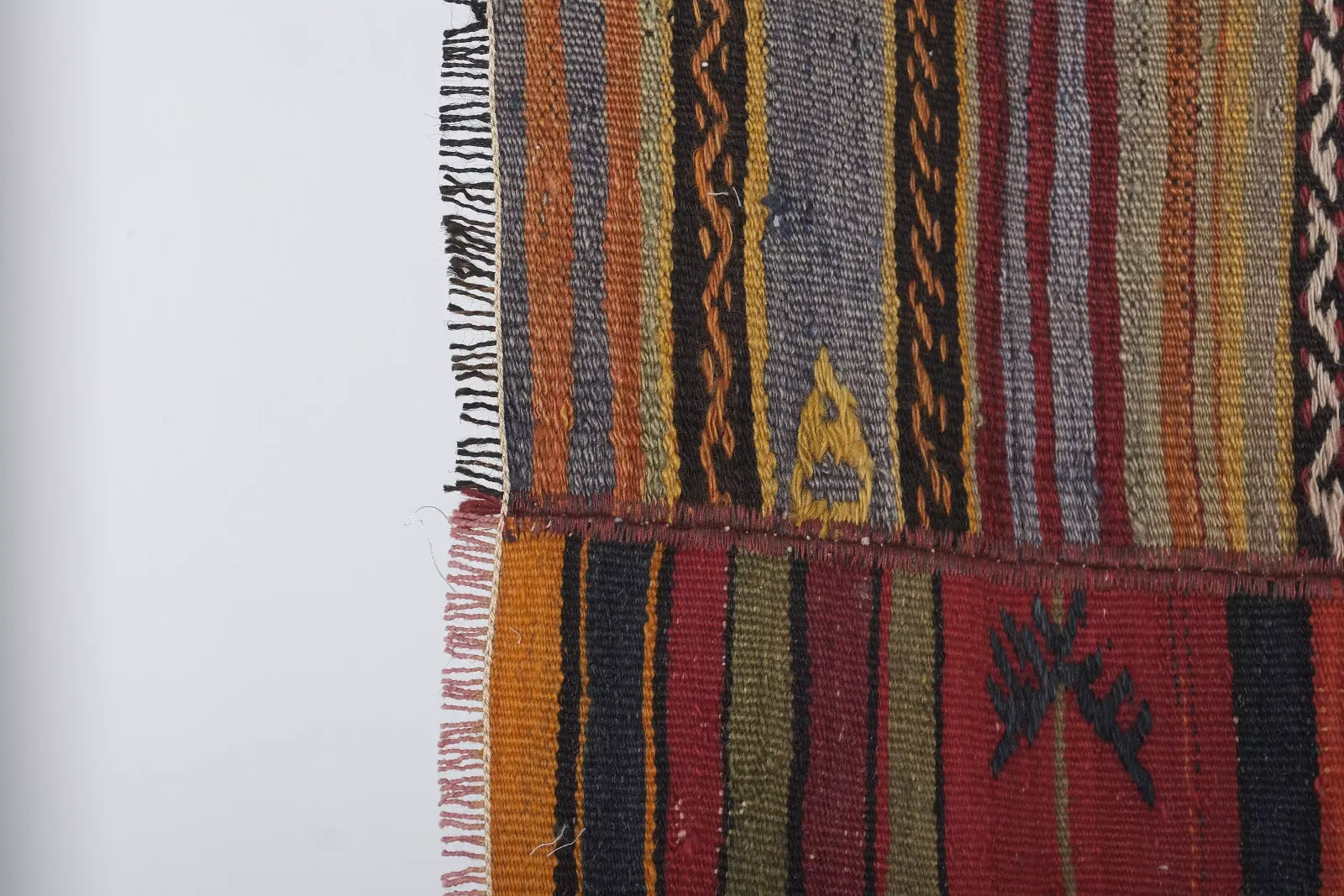 photo furniture 1970s Handmade Turkish Striped Kilim Rug 8'9'' X 11'7''