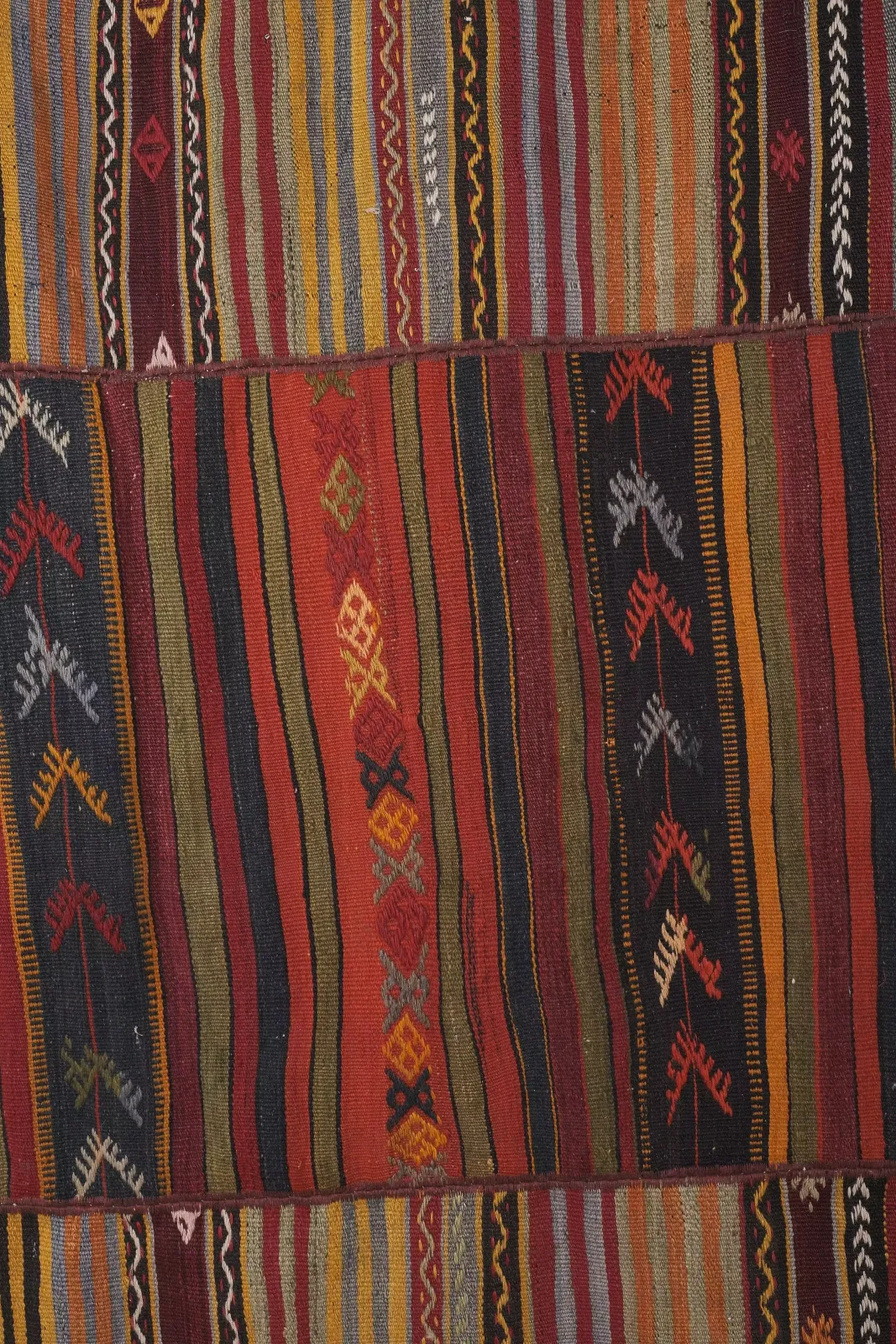 photo for sale 1970s Handmade Turkish Striped Kilim Rug 8'9'' X 11'7''