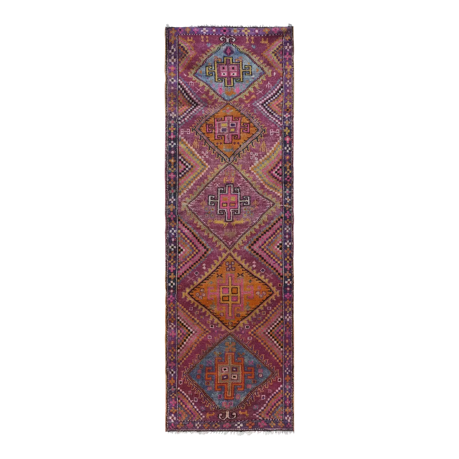 Mid 20th Century Vintage Herki Runner 4'2" X 12'1"