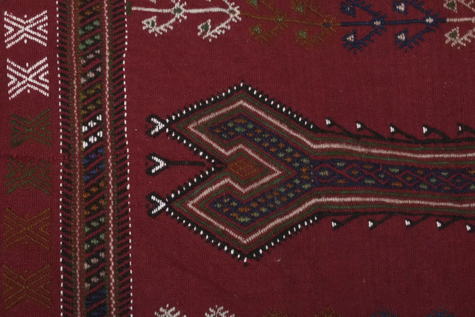 Vintage Unusual Pattern Brick Red Jajim Kilim 5'7'' X 7'8'' photo buy