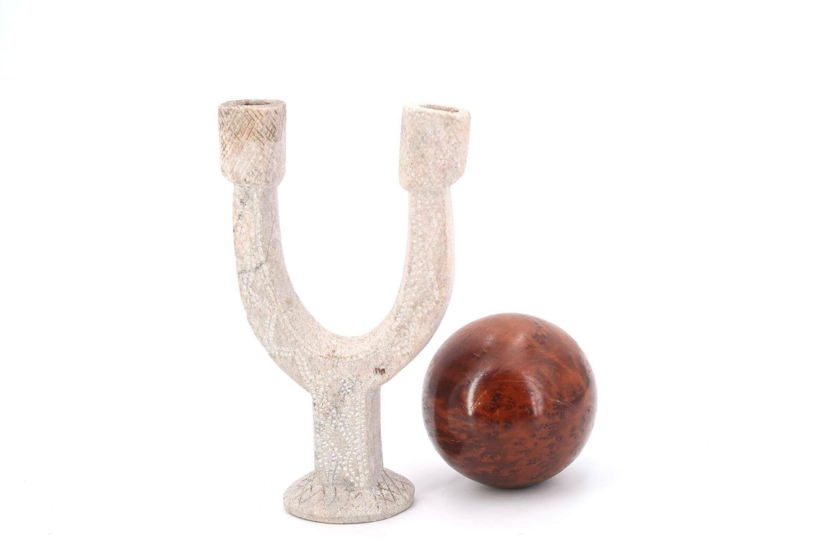 Moroccan Candleholder, Carved Stone With Scarified Decor, 1970s / Candle Holder, Boho Chic, Candlestick, Folk, Morocco, Sculpture, Totem