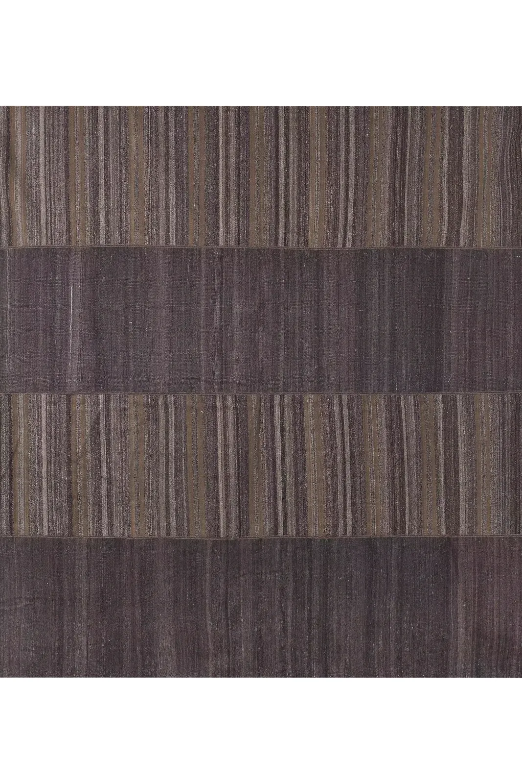 1960s Oversize Bohemian Striped Wool Kilim Rug 9'5'' X 9'7'' photo Textiles