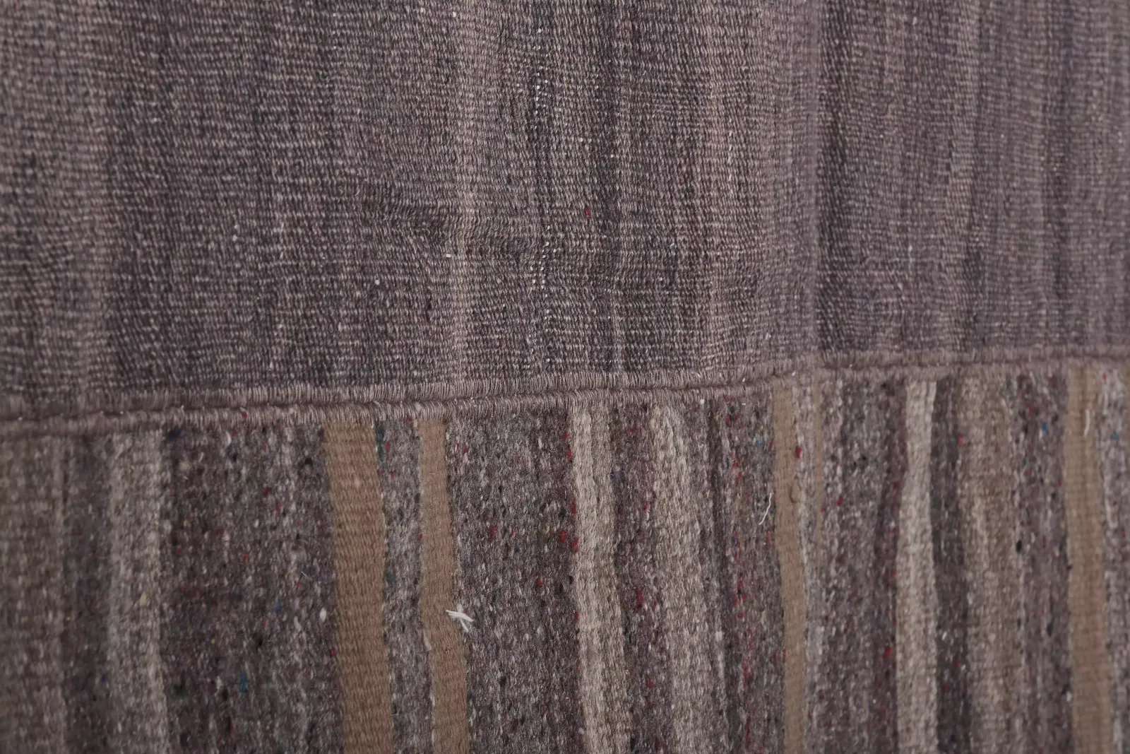 1960s Oversize Bohemian Striped Wool Kilim Rug 9'5'' X 9'7'' photo vintage