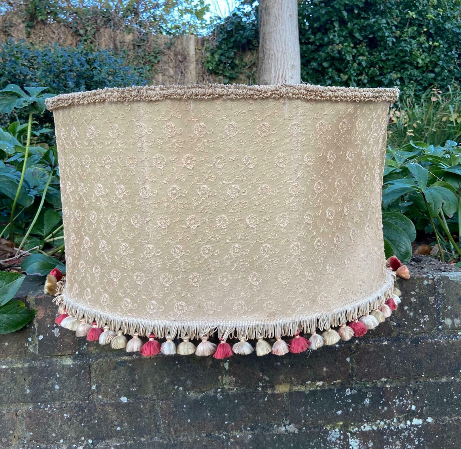 Boudoir Vintage Retro Large Lamp Shade (Width 56cm, Depth, 46cm, Height 35cm)