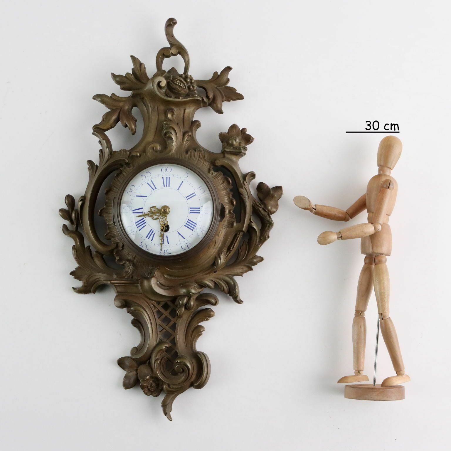 Antique Wall Clock Gilded Bronze France 1921 photo furniture