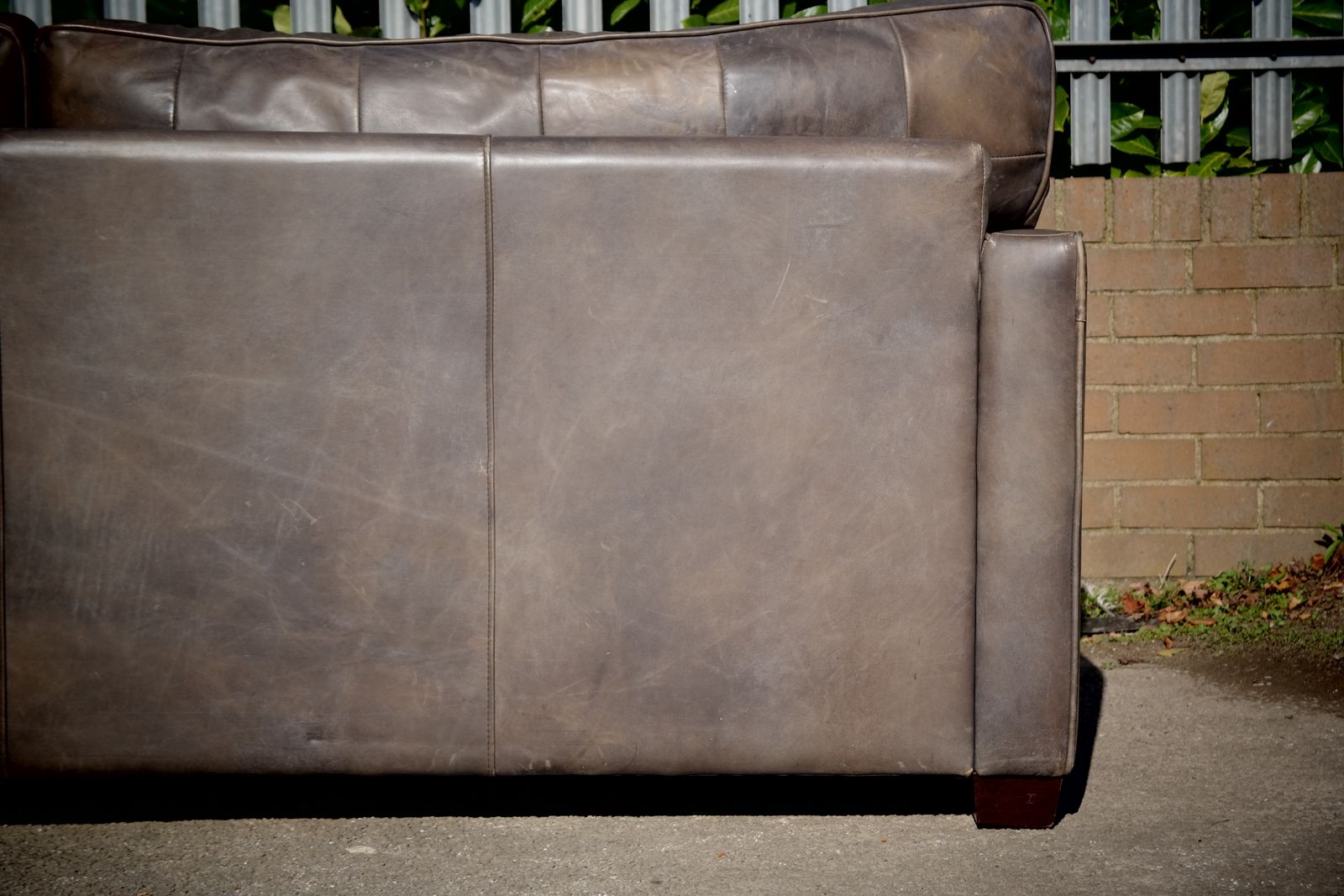 Super Timothy Oulton Viscount Williams 3/4 Seater Leather Sofa Destroyed Black photo furniture