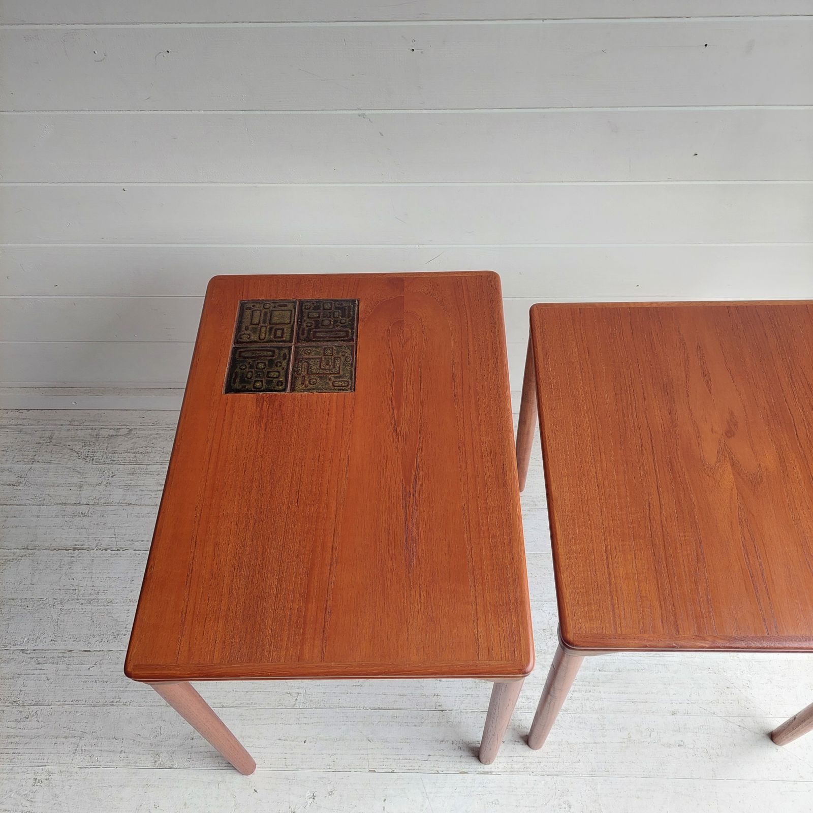 Furniture Mid Century Danish Teak Nest Of Tables E. W. Bach For Møbelfabrikken Toften 1960s photo