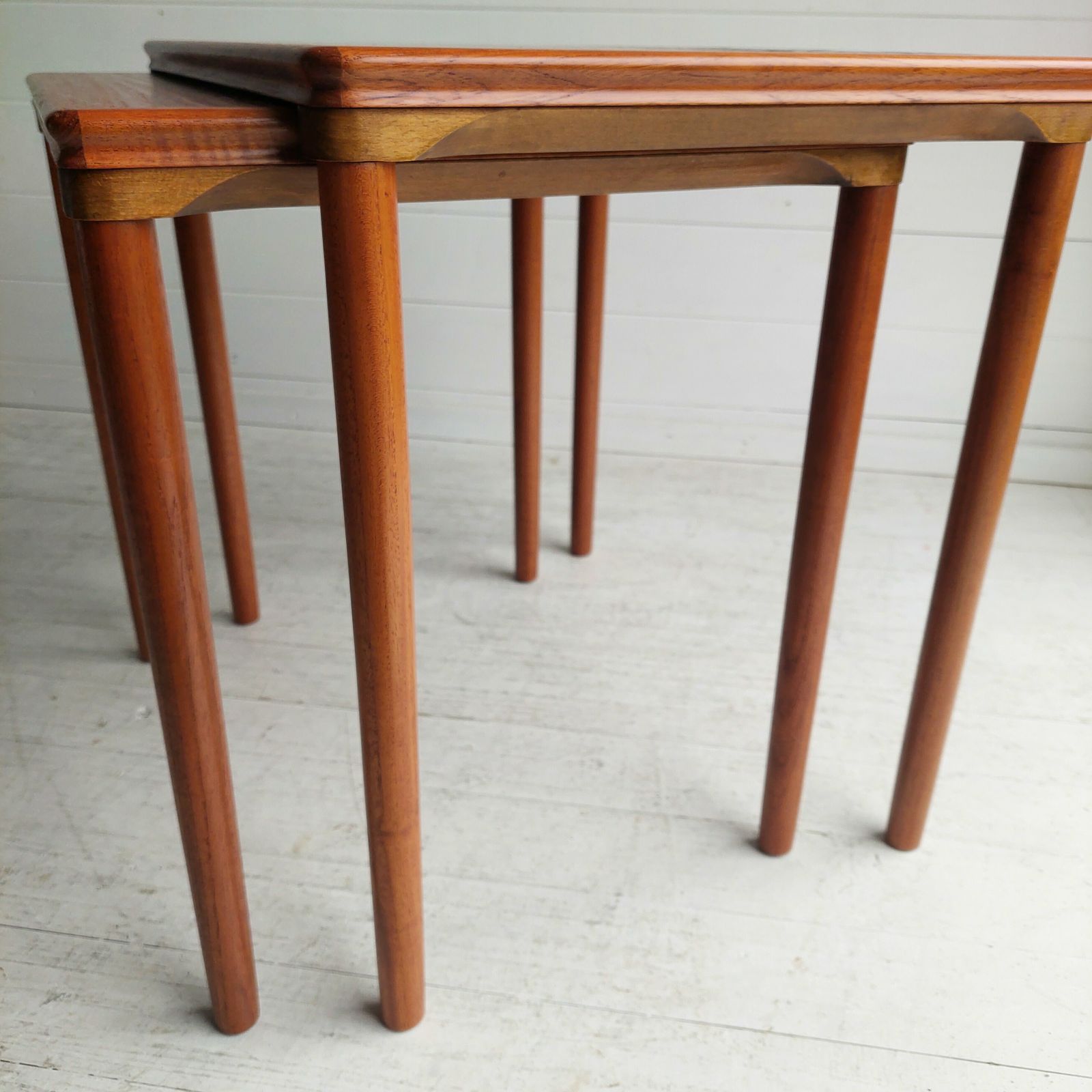 295.0 Mid Century Danish Teak Nest Of Tables E. W. Bach For Møbelfabrikken Toften 1960s photo