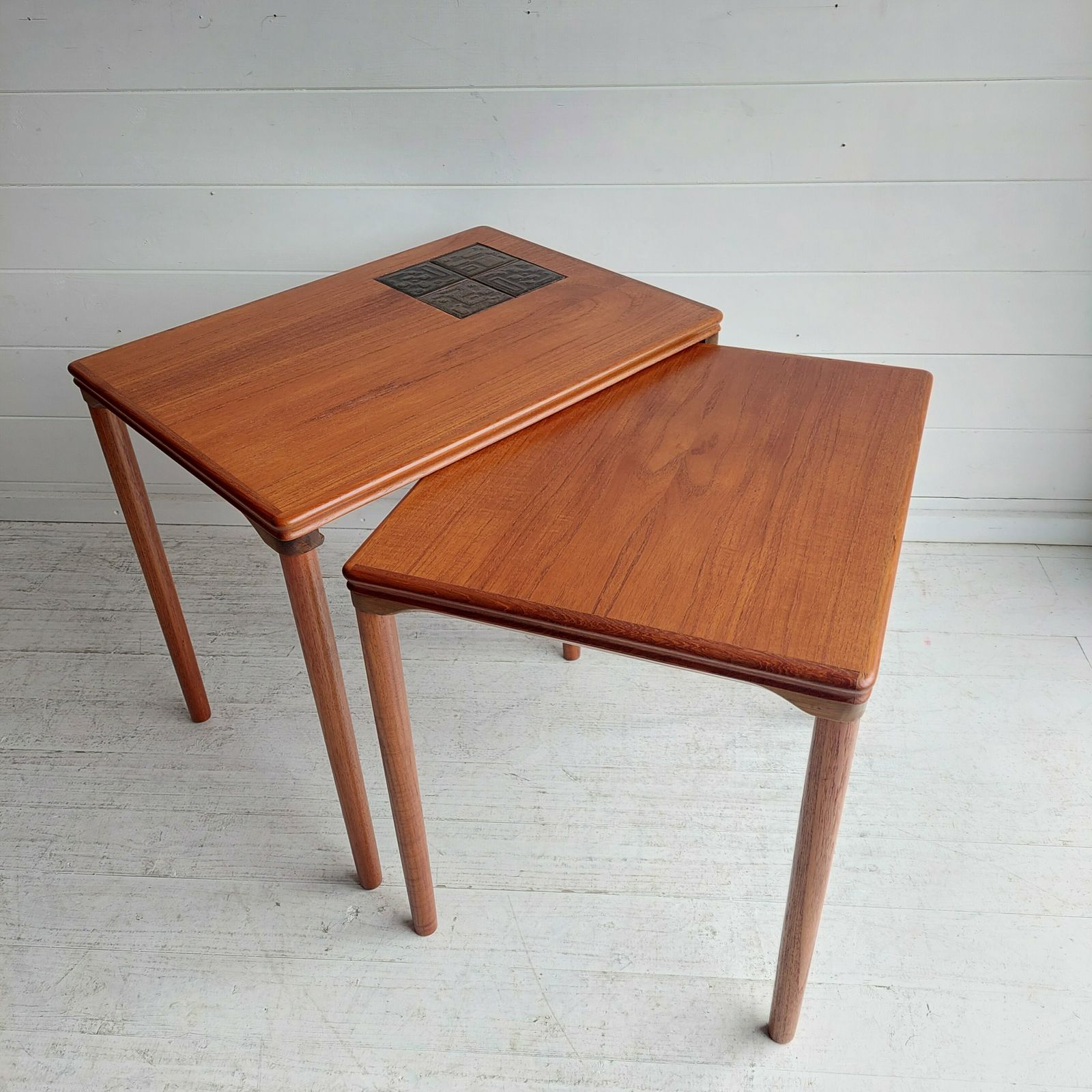 Mid Century Danish Teak Nest Of Tables E. W. Bach For Møbelfabrikken Toften 1960s