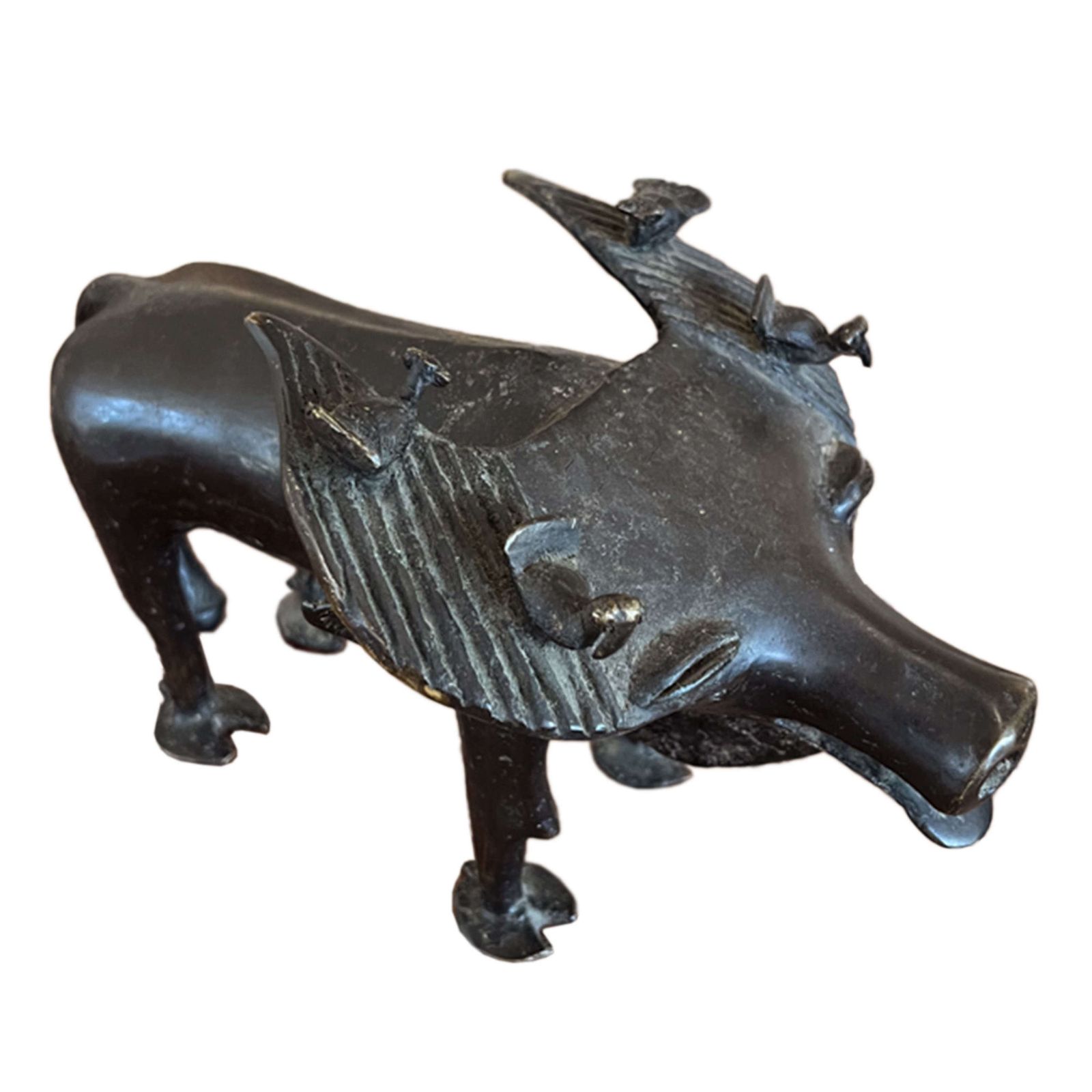 Bronze Sculpture Of A Water Buffalo With Ox Pecker Birds, 1960s photo furniture