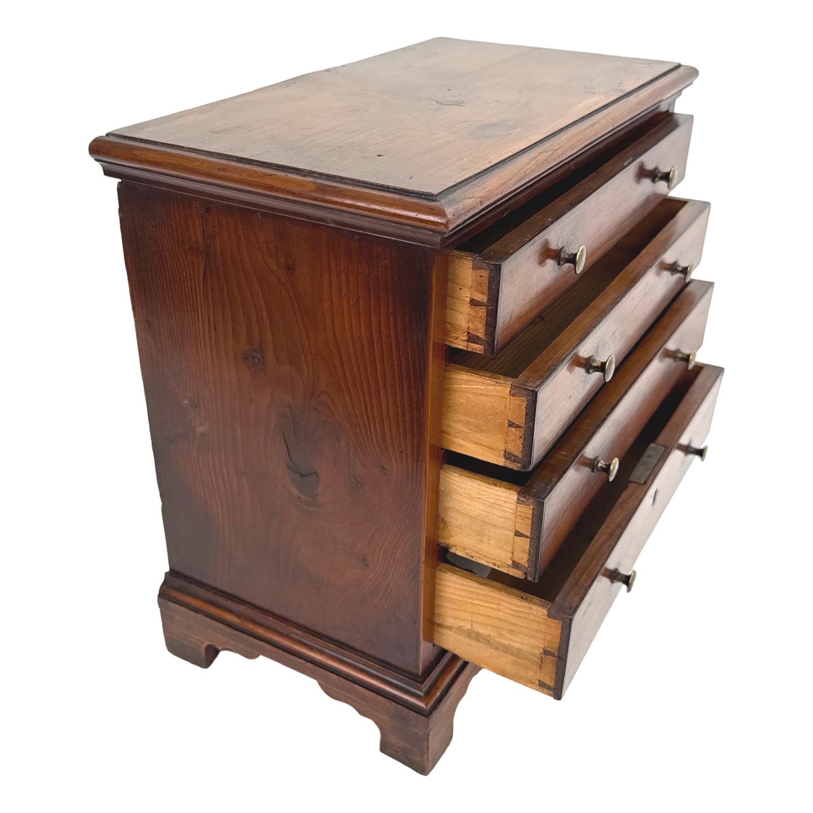 Georgian Yew Wood Miniature Chest Of Drawers (England, Circa 1760) photo for sale