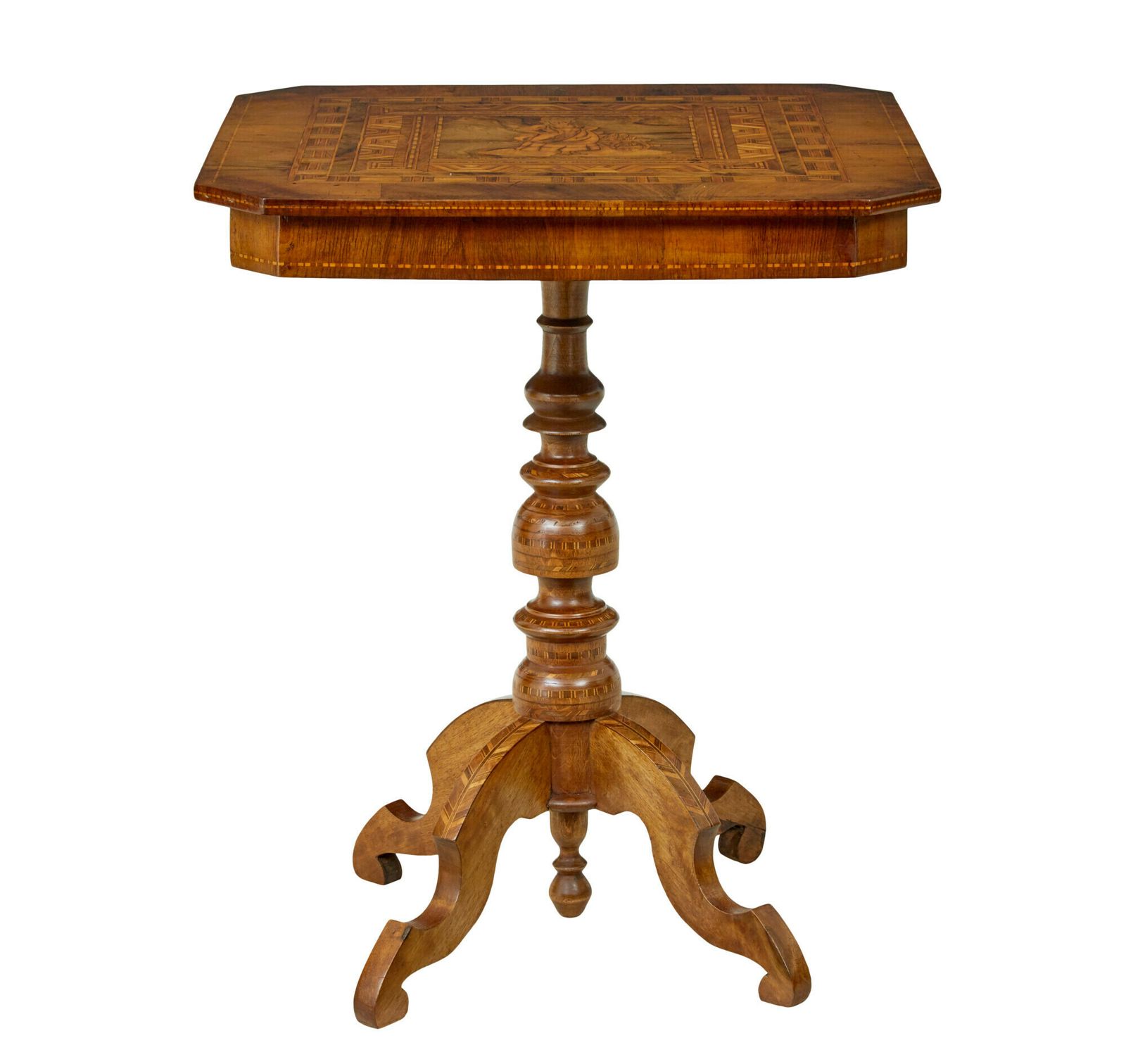 19th Century Italian Inlaid Walnut Sorrento Table photo furniture
