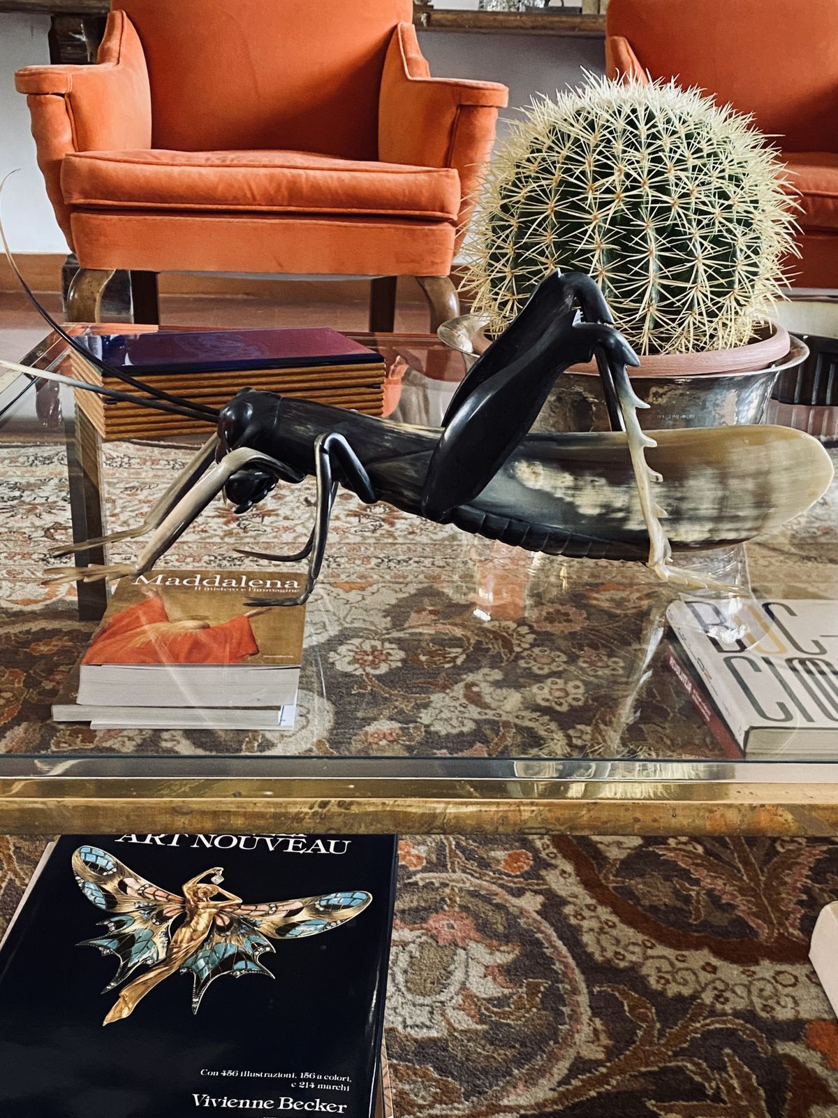 Mid Century Hand Crafted Horn Grasshopper, France 1960s photo for sale