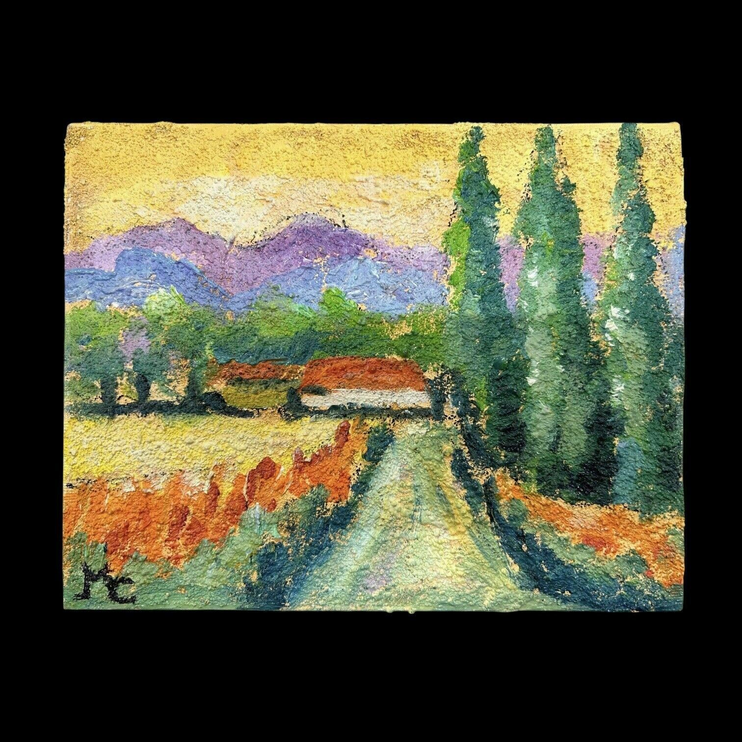 20th Century Impressionist Impasto Oil Landscape By Maggy Clarysse (1931 2001)