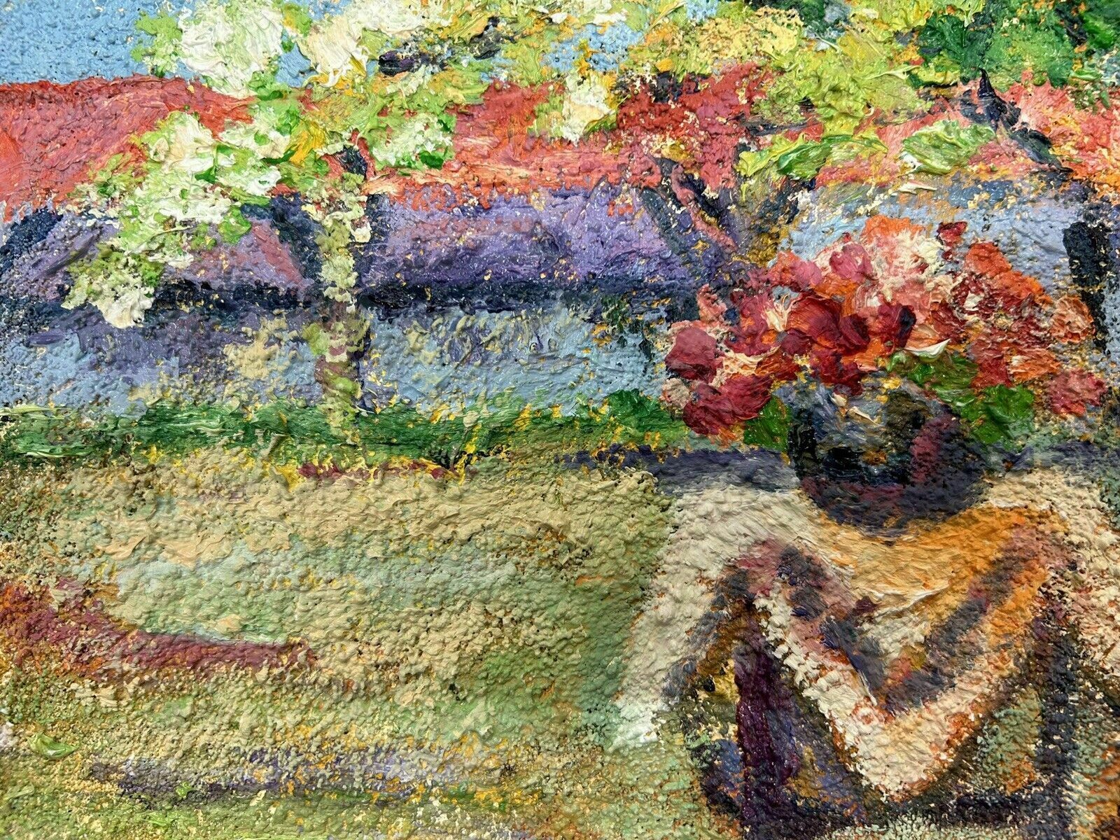 20th Century Impressionist Impasto Oil Landscape By Maggy Clarysse (1931 2001) photo vinterior