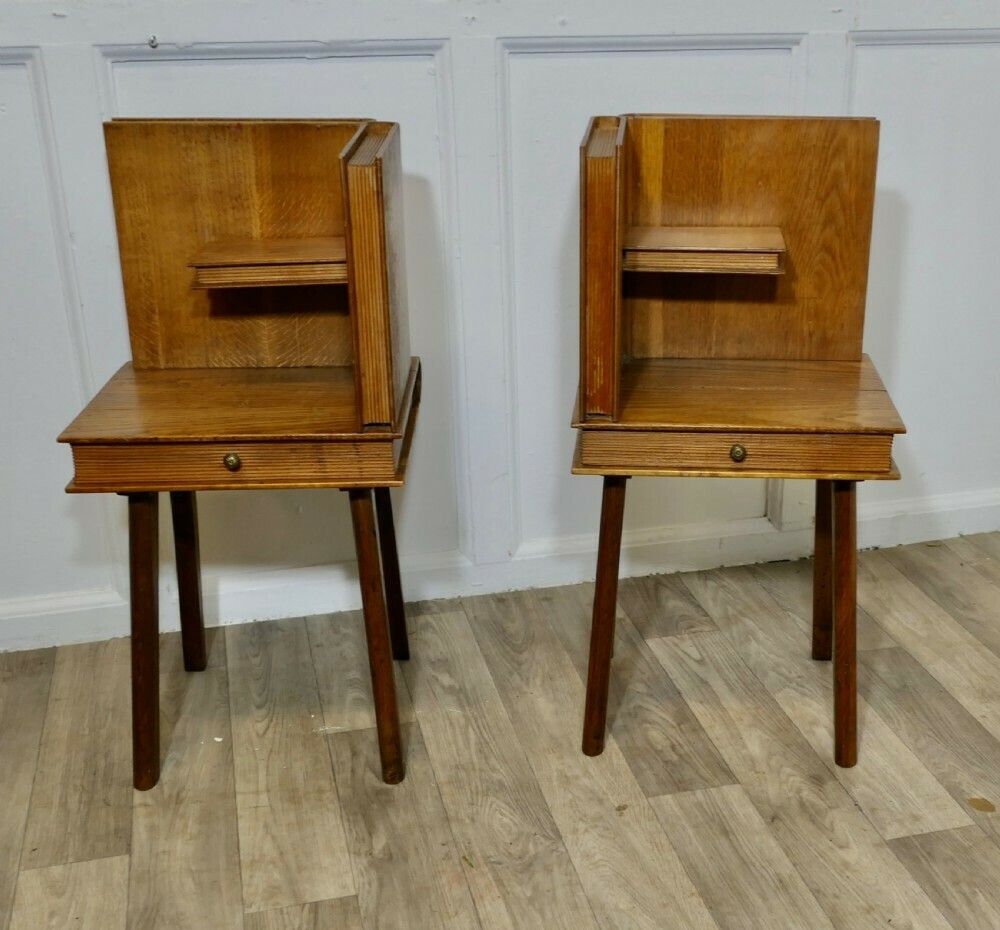 A Pair Of French Arts And Crafts Bedside Tables photo Furniture