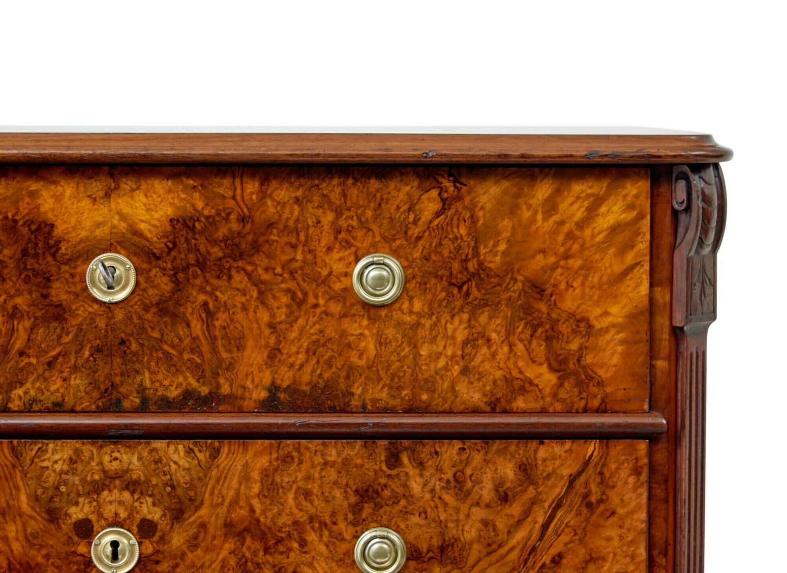 Swedish 19th Century Burr Walnut Chest Of Drawers photo Furniture
