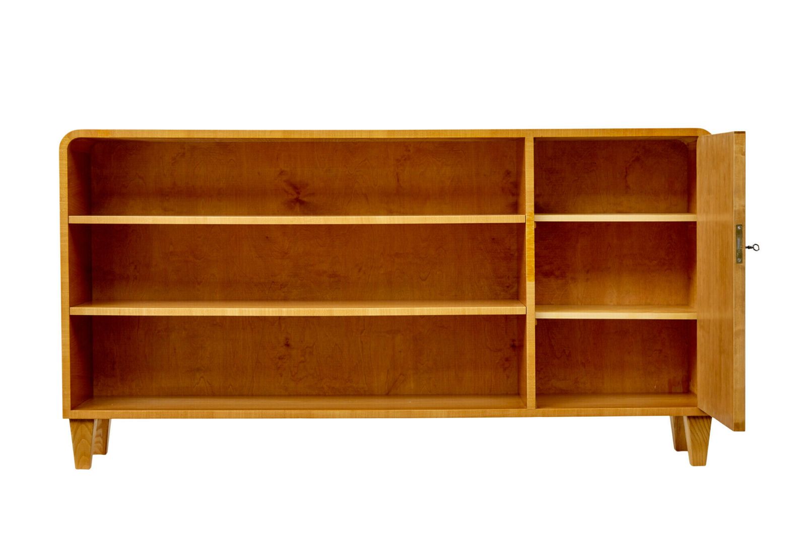 Scandinavian Elm And Burr Low Open Bookcase photo buy