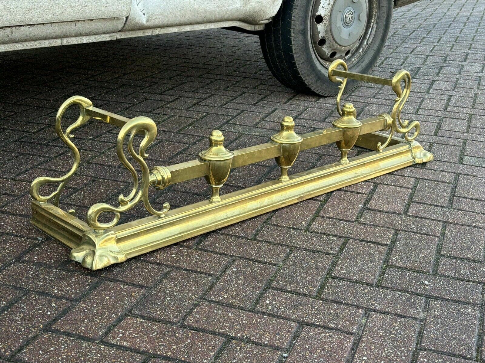 Victorian Brass Fender For A Fireplace photo Home Fixtures