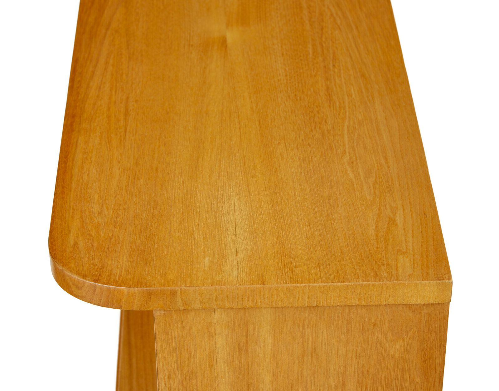 Swedish Mid Century Elm Low Open Bookcase photo for sale