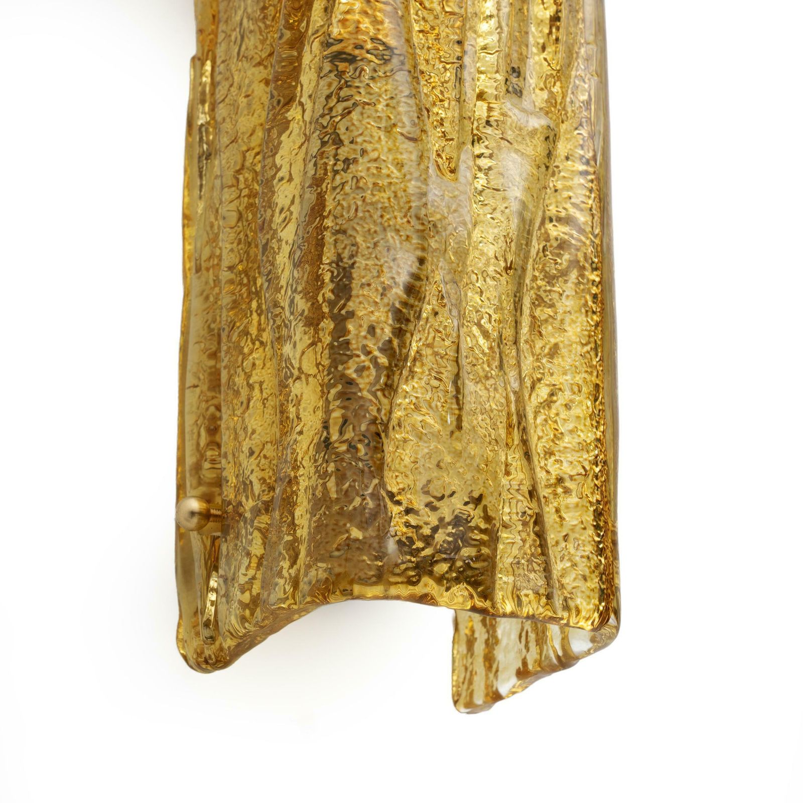 Pair Of Yellow Gold Murano Glass Lamps In Mazzega Style photo buy