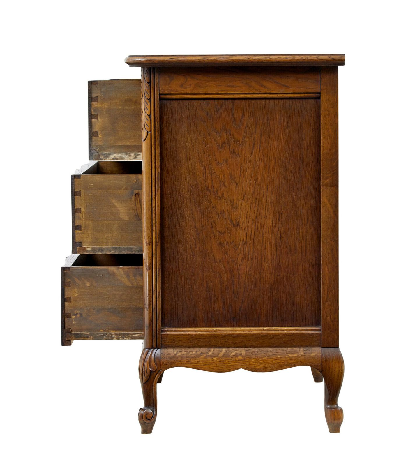 Mid Century Carved Oak Small Chest Of Drawers By Bodafors photo Furniture