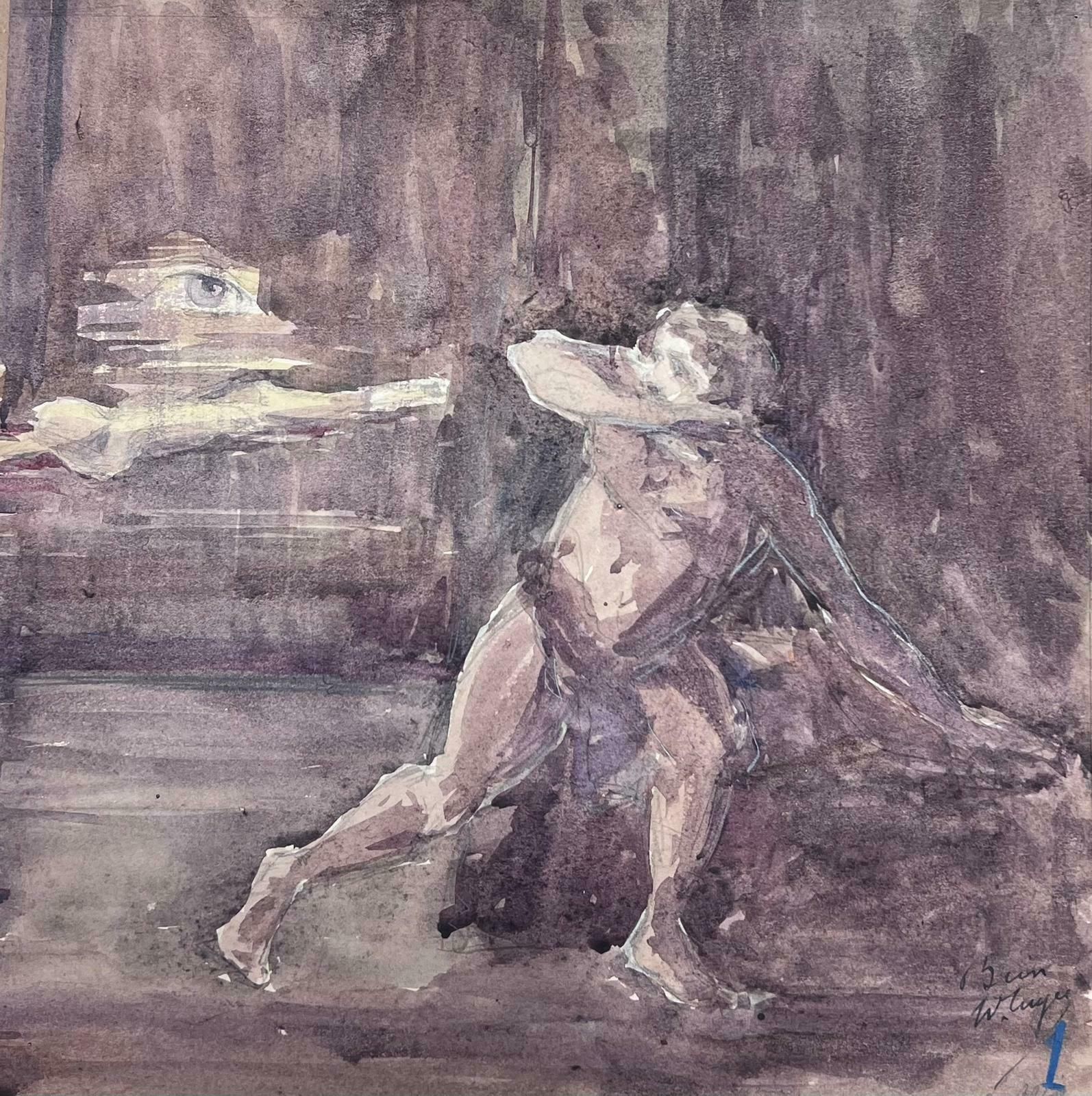 Louise Alix1930's French Impressionist Nude Figure In Woods Haunted By His Eye 1930's photo furniture
