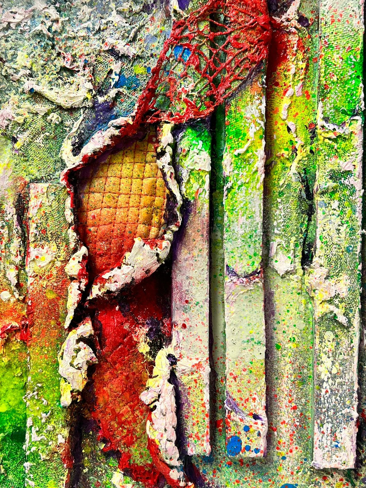 French Schoolcontemporary French Abstract Collage Mixed Media Painting Original Signed Work2004 photo for sale
