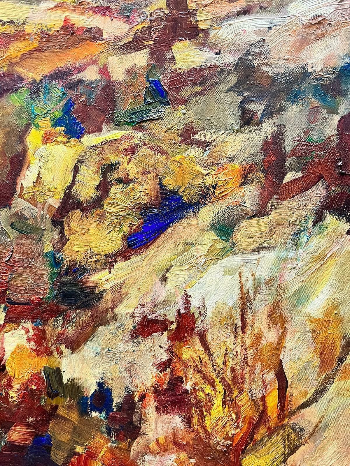 Josine Vignonmid 20th Century Provence Village Signed French Oil Beautiful Thick Oil Paint1960's photo vinterior