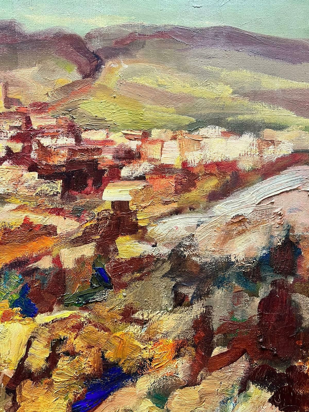 Josine Vignonmid 20th Century Provence Village Signed French Oil Beautiful Thick Oil Paint1960's photo buy