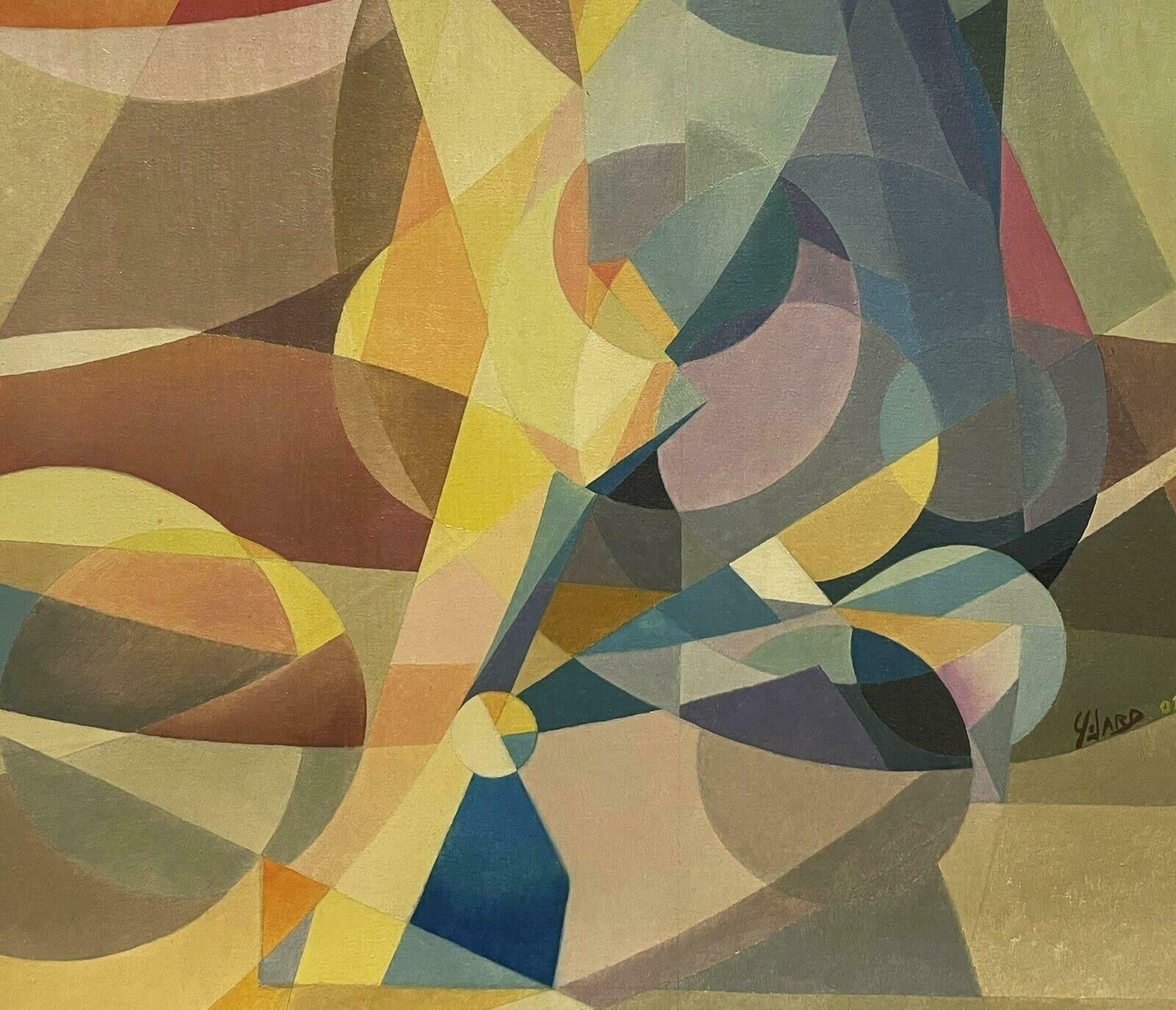 Unknownhuge 1970's French Cubist Abstract Signed French Oil   Bright & Colorful Nudec. 1980's photo Art