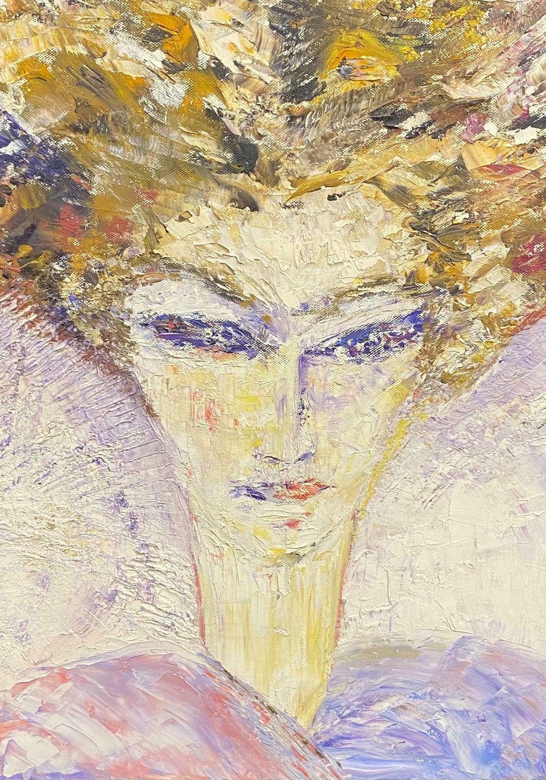 P Vilette20th Century Original French Expressionist Portrait Oil Painting20th Century