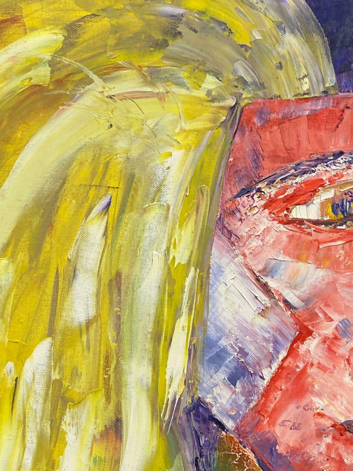 P Vilette20th Century Original French Expressionist Oil Painting Abstract Face20th Century photo for sale