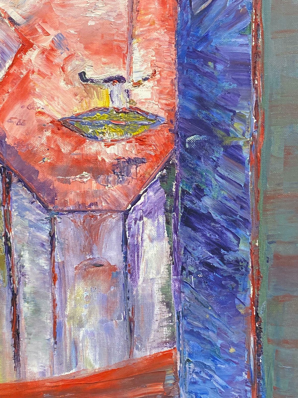 P Vilette20th Century Original French Expressionist Oil Painting Abstract Face20th Century photo vinterior