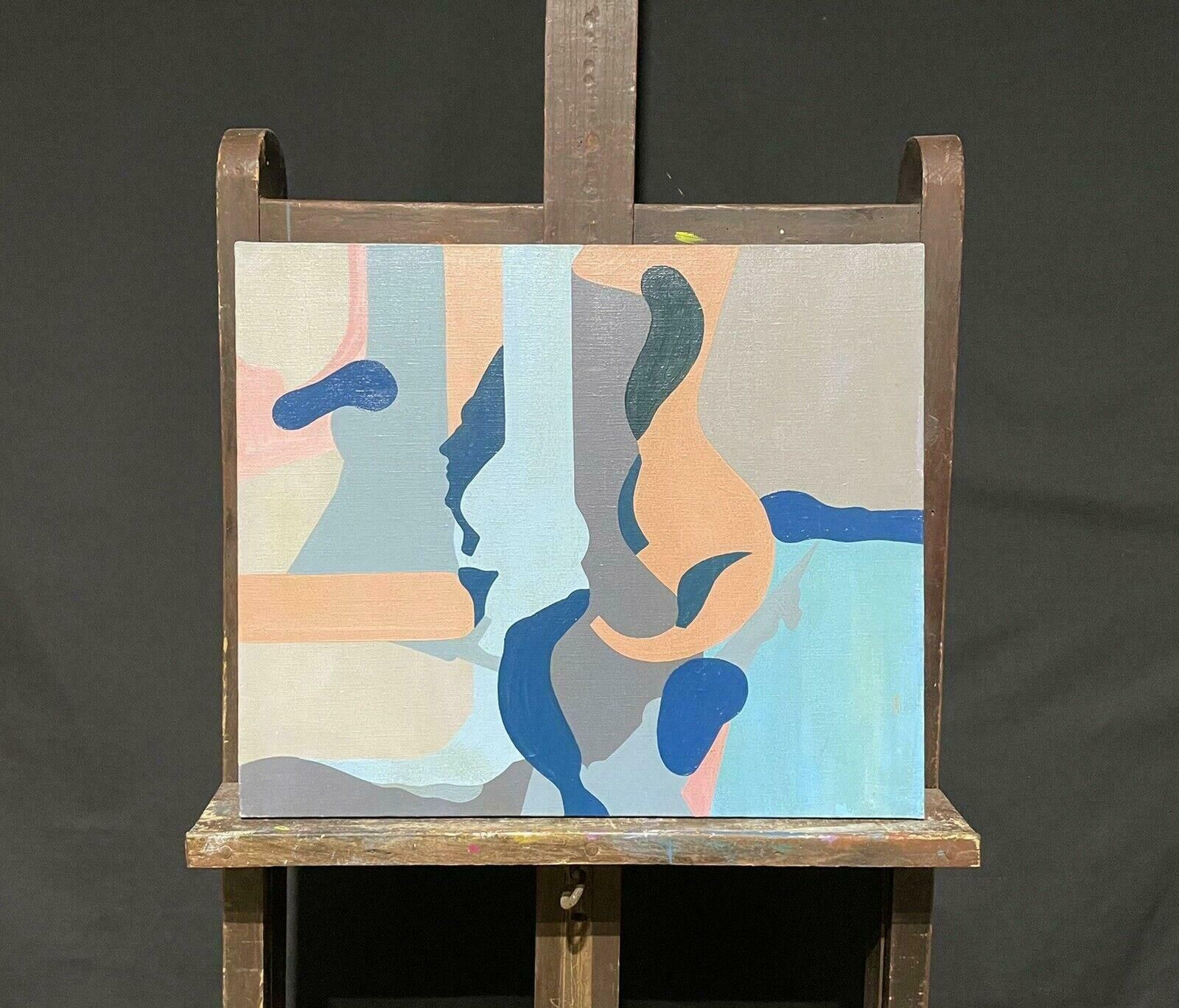 Unknownlarge Contemporary French Abstract Painting On Canvas   Colors & Shapes photo furniture