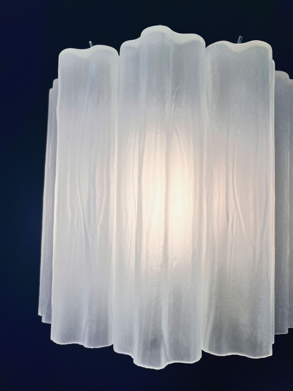 Lighting Fantastic Pair Of Murano Glass Tube Wall Sconces   5 Etched Glass Tube photo