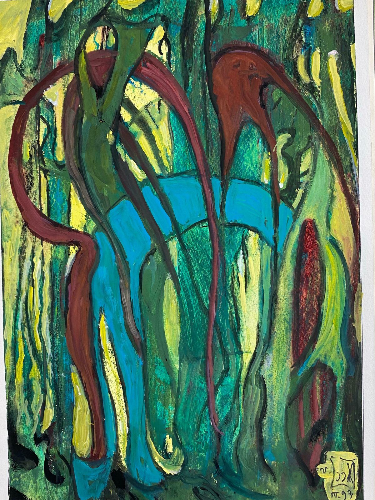 Unknownset Of 9 Original French Abstract Oil Paintings   Each Signed & Dated C. 1993 photo Art
