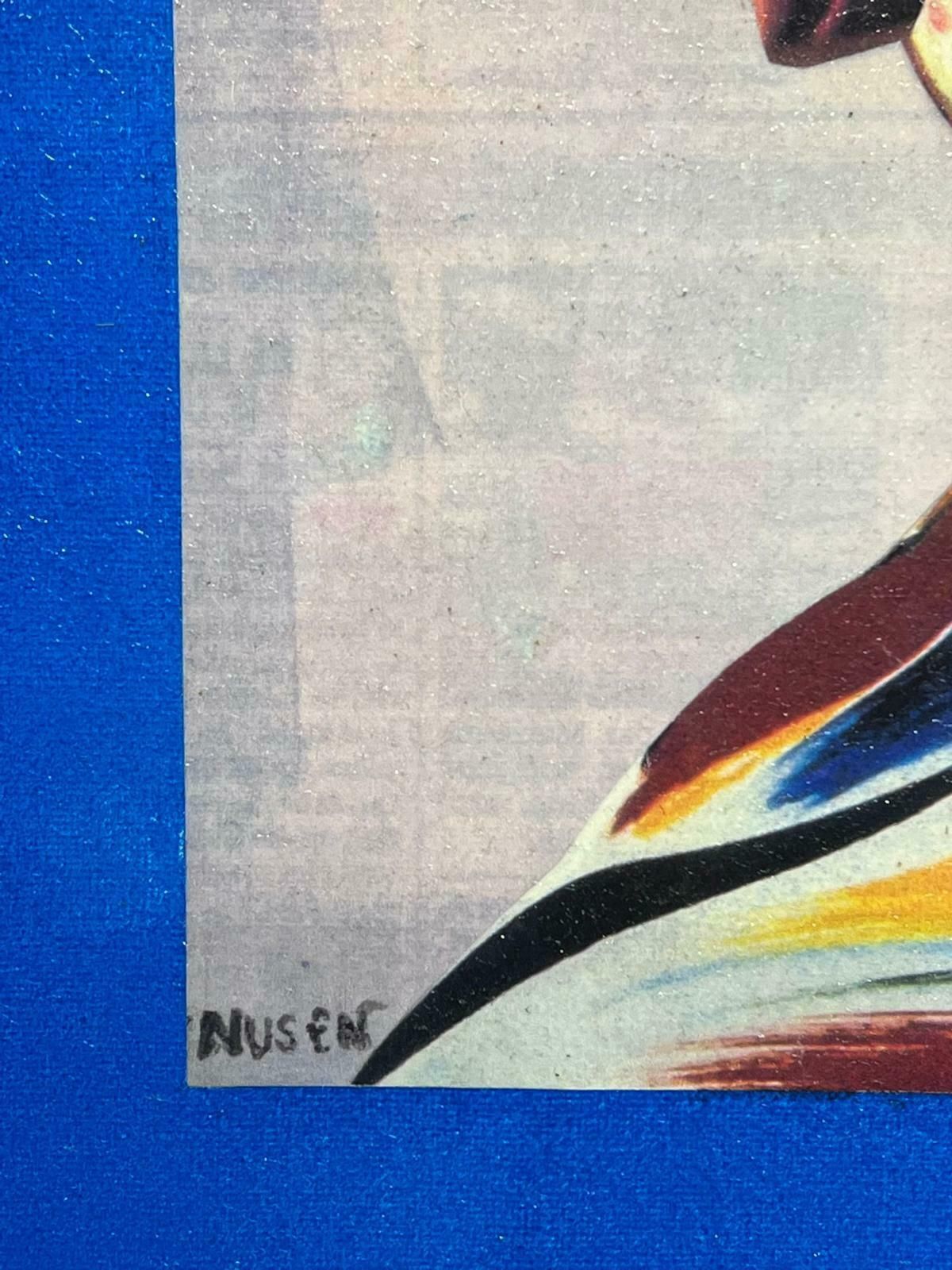 French Abstract1980's French Abstract Surrealist Figure Original Oil Amazing Bright Colors1984 photo for sale