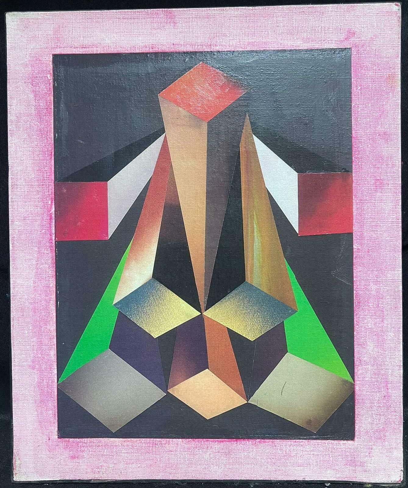 French Abstractlarge 1980's French Abstract Surrealist Original Oil Amazing Bright Colors1984 photo furniture