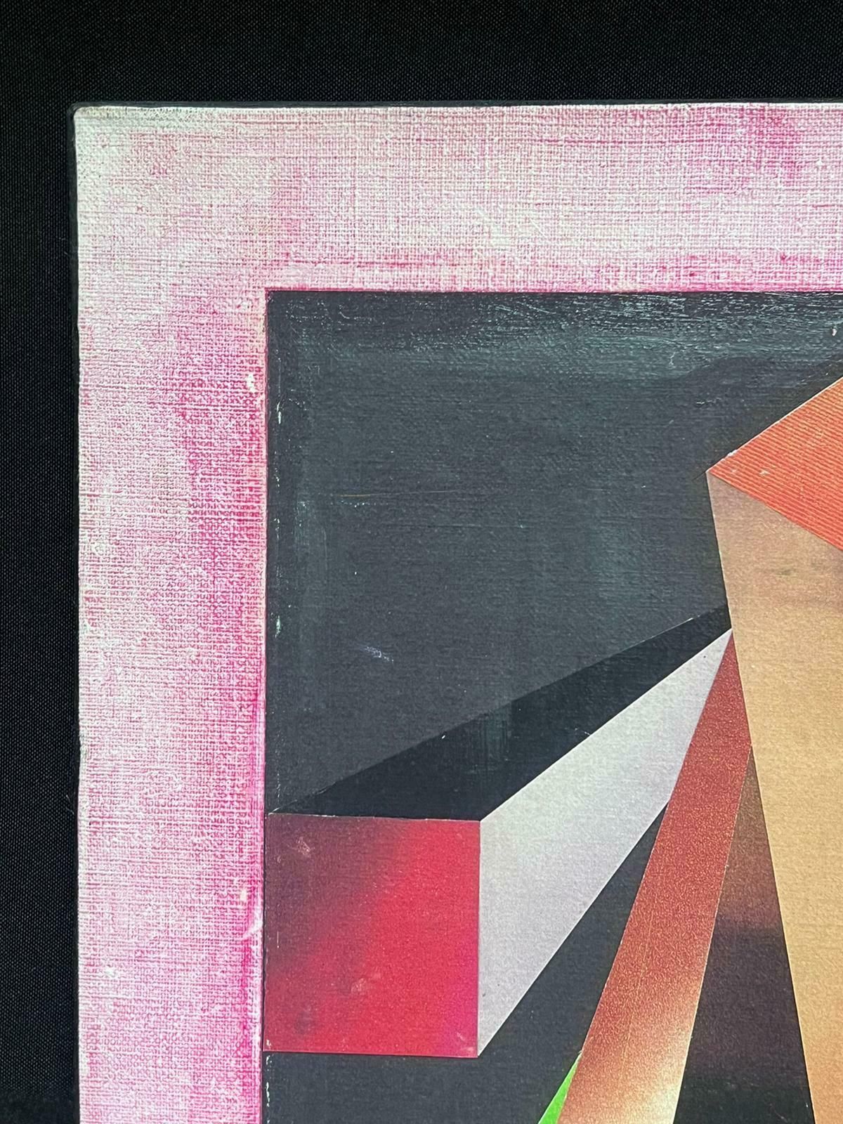 French Abstractlarge 1980's French Abstract Surrealist Original Oil Amazing Bright Colors1984 photo for sale