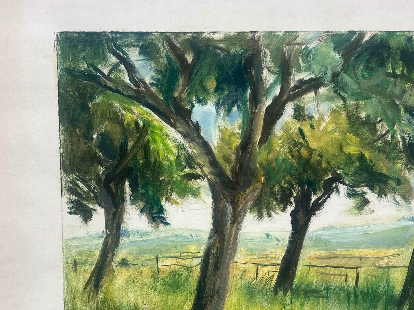 Josine Vignon1950s French Oil Landscape Trees In Green Grass Landscape1950s photo 1018.0