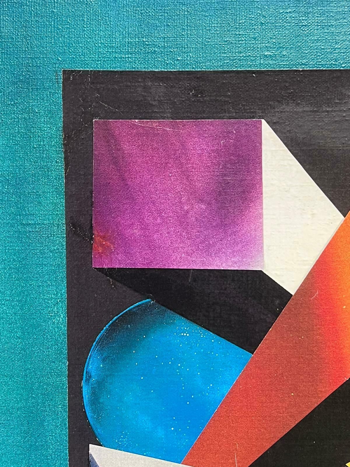 French Abstract1980's French Abstract Surrealist Original Oil Amazing Bright Colors1984 photo for sale