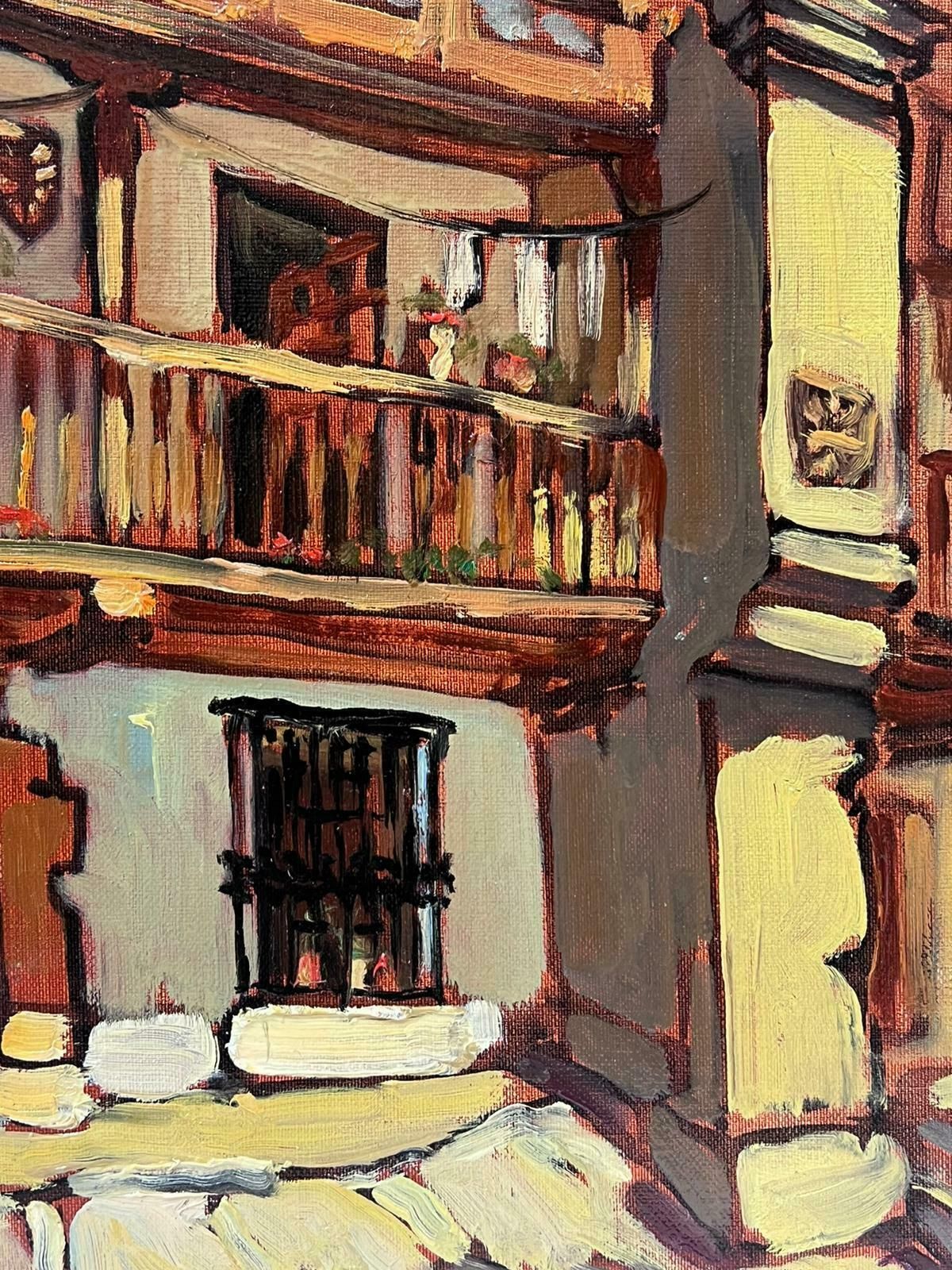 Georges Bordonovecontemporary French Impressionist Oil Red Town Building Maison Castiliane photo vinterior