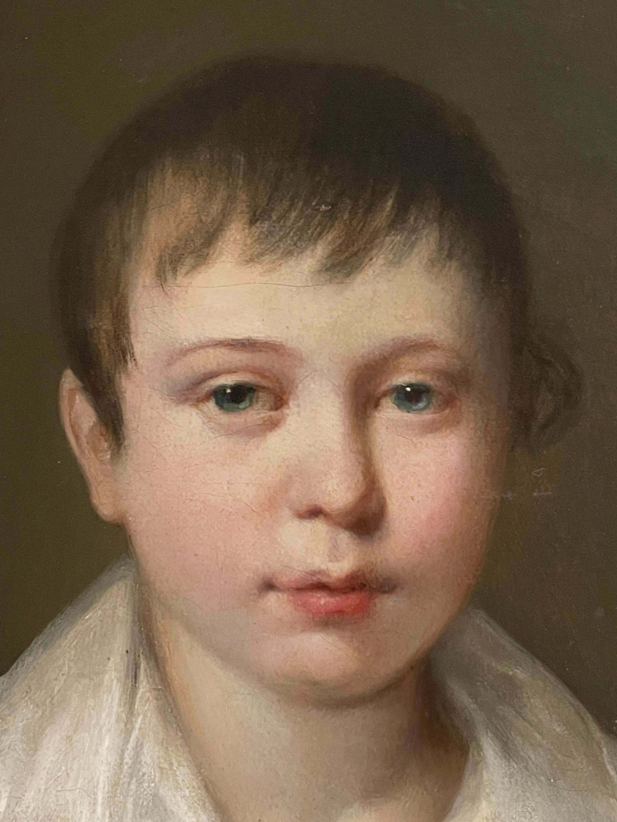 Fine 1800's Portrait Of Young Aristocratic Boy With Letter & Pen Oil On Canvas photo 4071.0